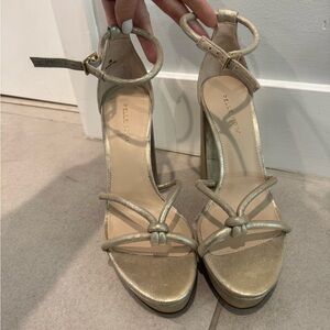 Pelle Moda Gold Strappy Heels